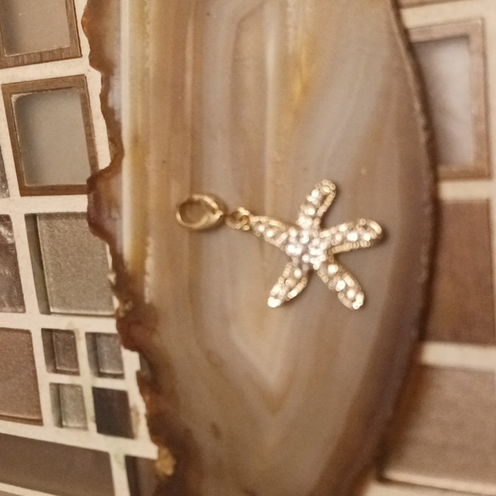 Vintage Rhinestone Starfish charm-$5 add on